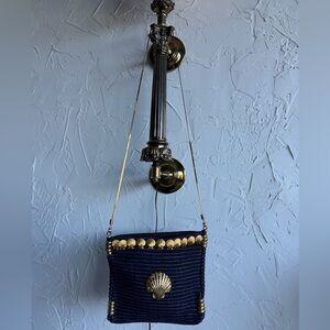 Navy Blue Shell Embellished Women's Bag
Vintage Italian